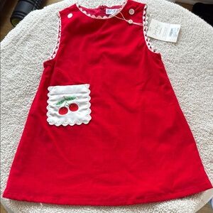 Rachel Riley Red Cherry Embroidered Dress